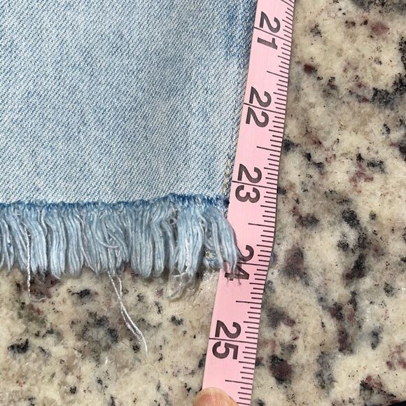 Talbots Womens High Rise Raw Hem Wide Leg Cropped Jeans Blue Light Wash Size 8 - Picture 9 of 9